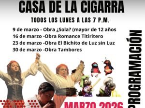 Programación Casa de la Cigarra Marzo 2016